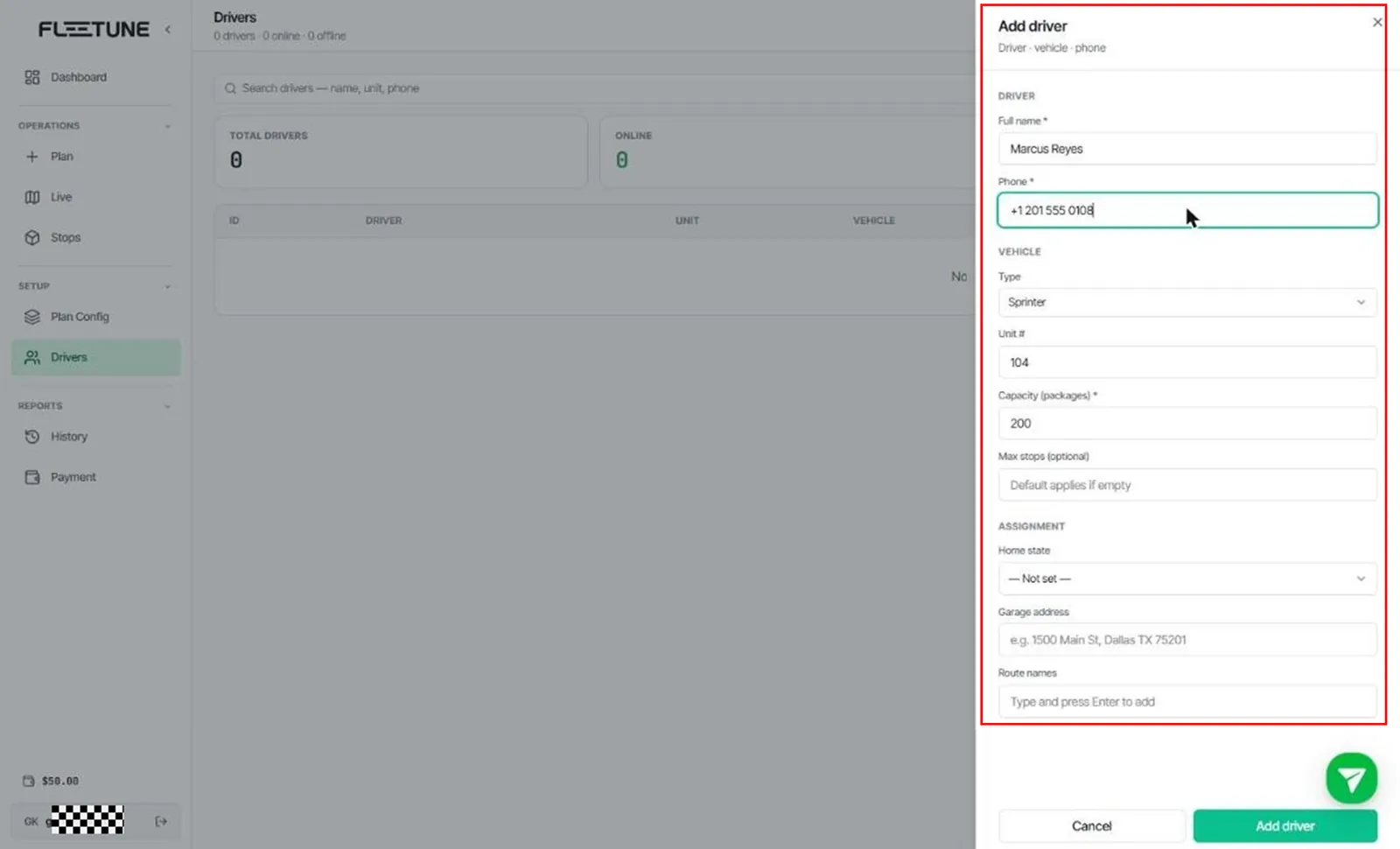 Register Drivers — screenshot 1