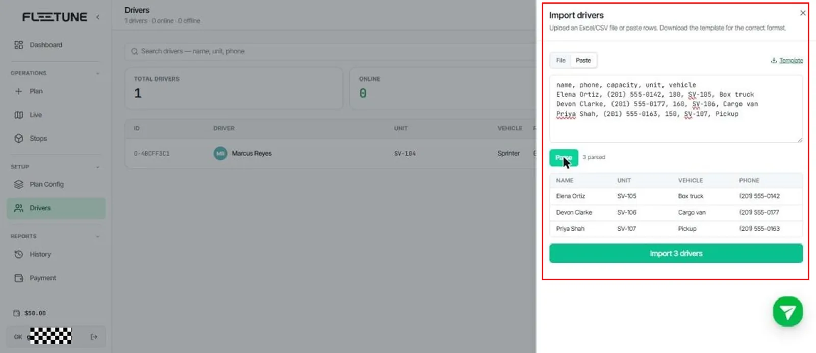 Register Drivers — screenshot 2