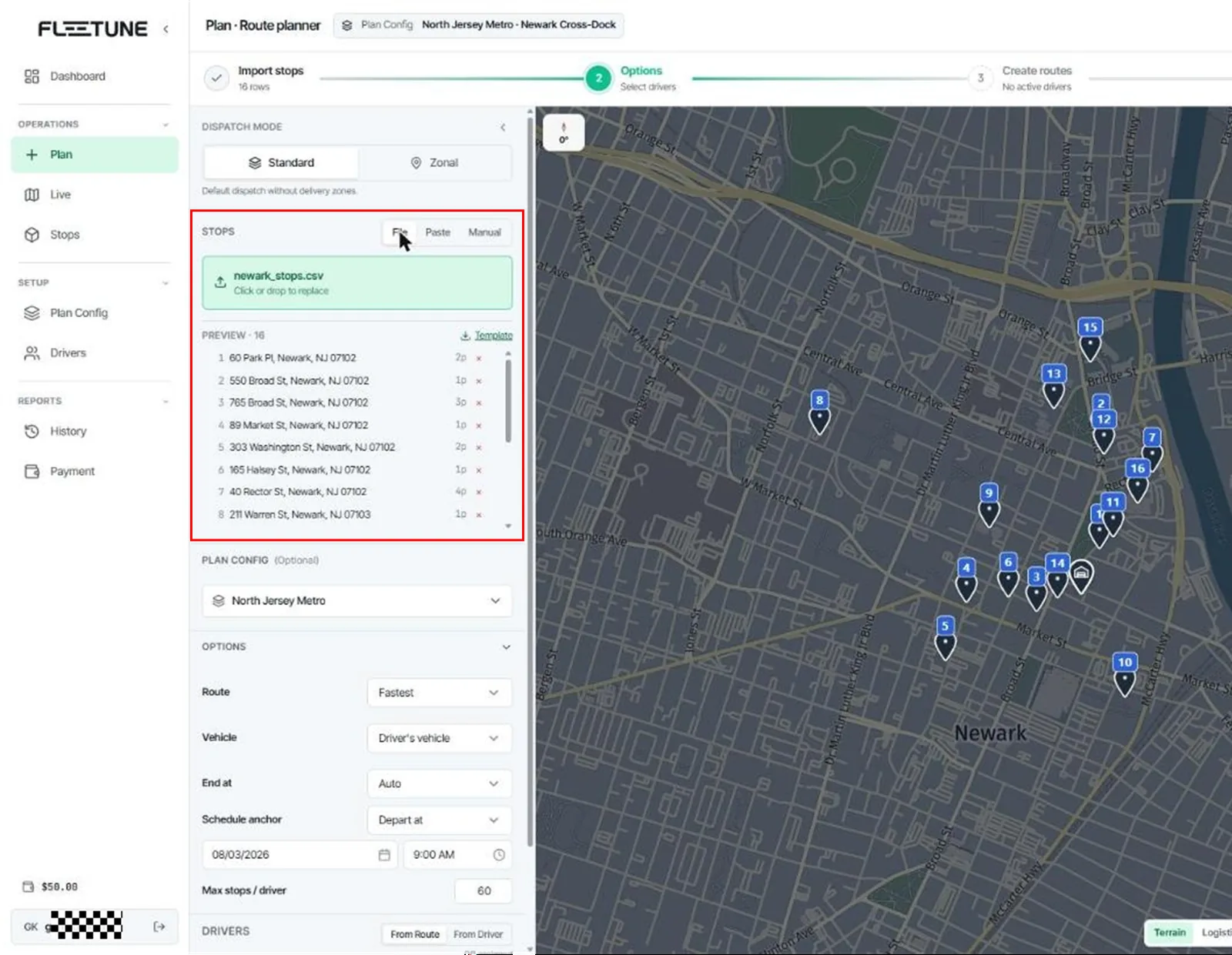 Import Stops — screenshot 2