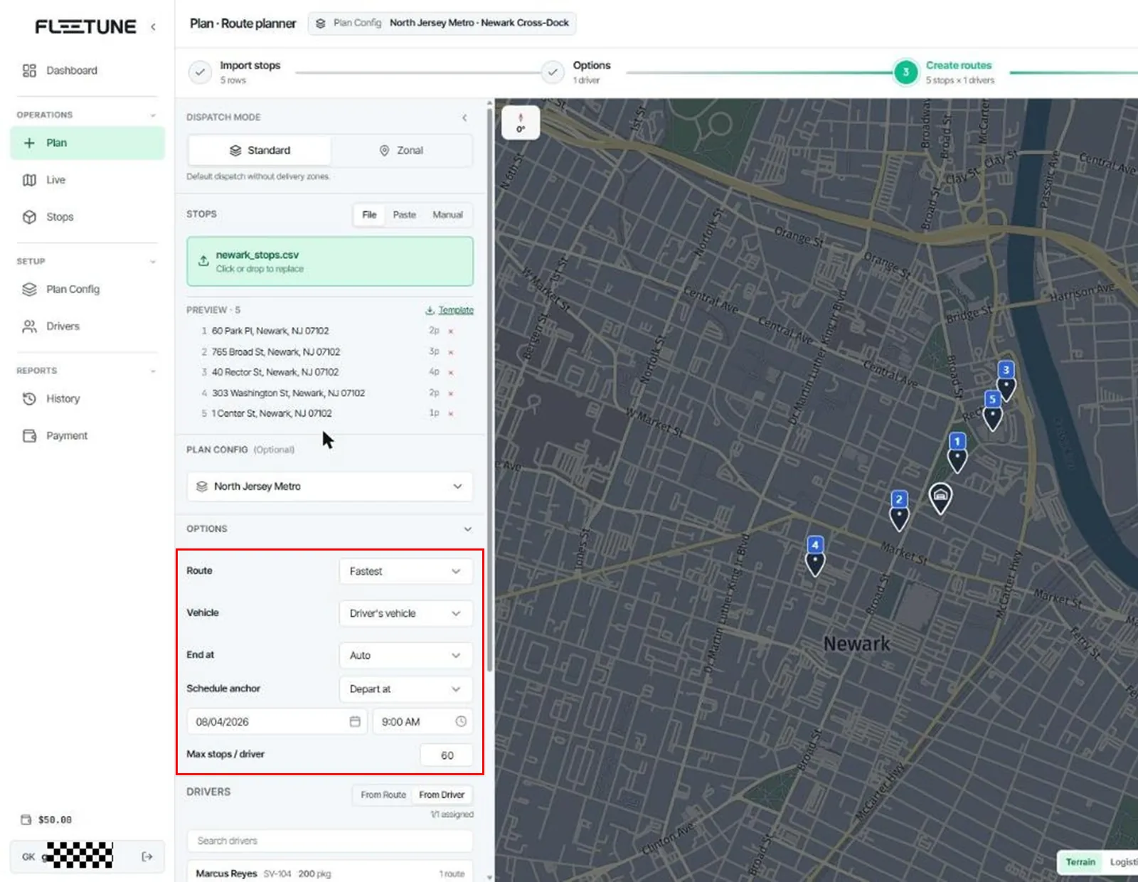 Run a Standard Dispatch — screenshot 1
