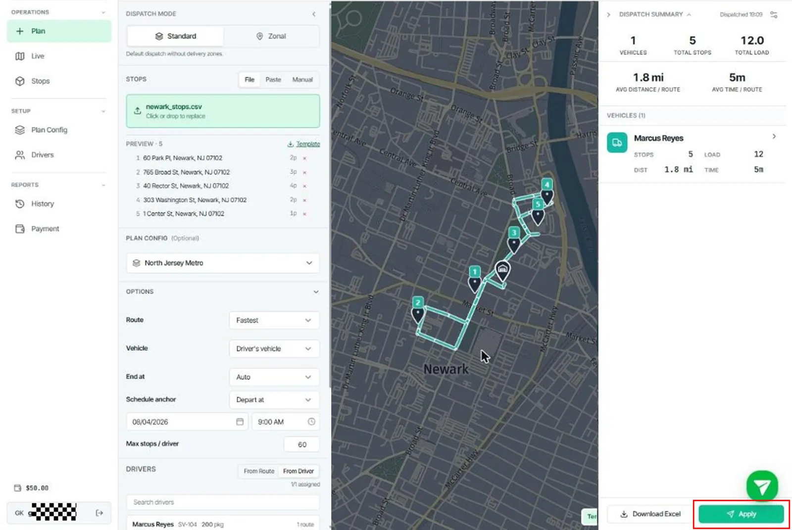 Run a Standard Dispatch — screenshot 3