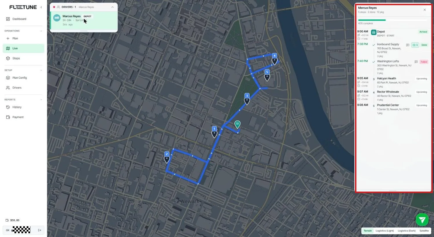Monitor Drivers and Missions in Live — screenshot 1