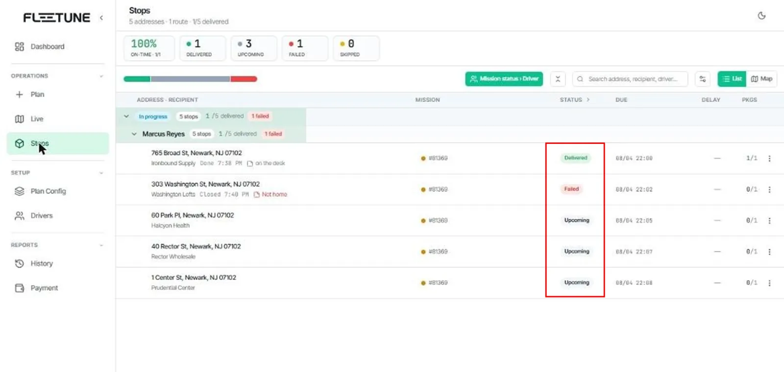 Track Stops Across All Routes (Stops Screen) — screenshot 1
